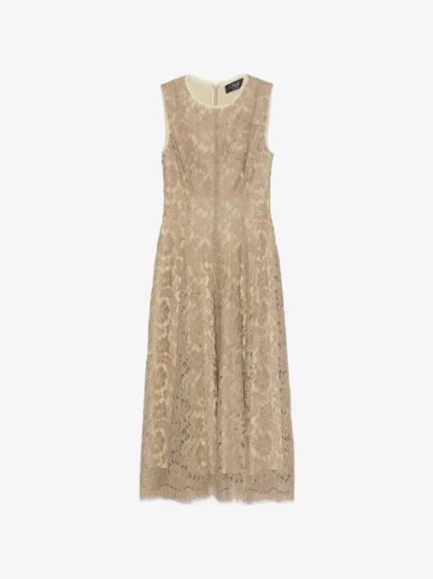 Clips flower-lace midi dress