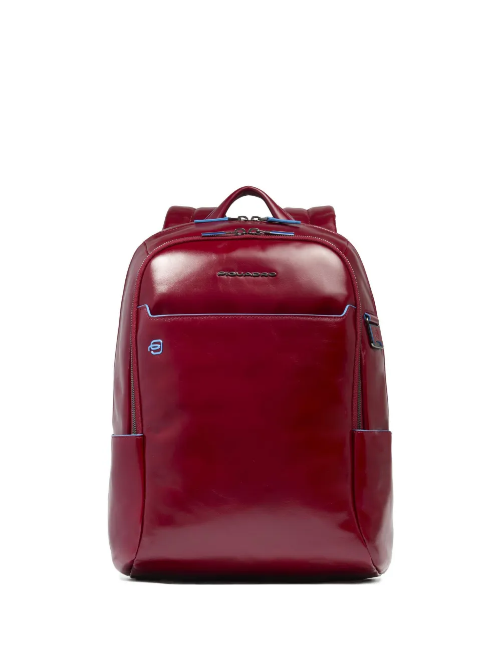 PIQUADRO leather laptop backpack - Rosso