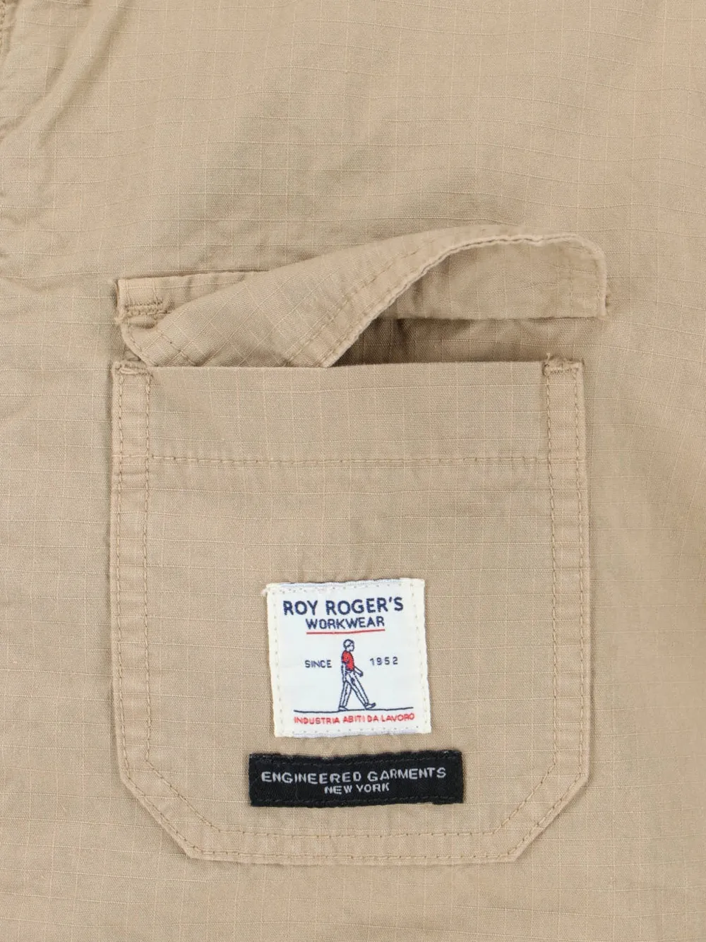 Roy Rogers x Engineered Garments gilet met capuchon en rits Beige