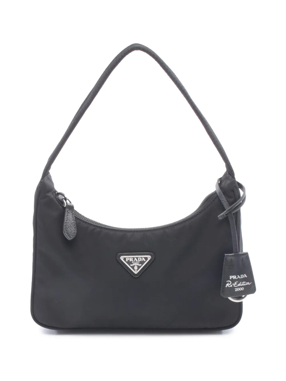 Pre-owned Prada 2013-2026 Mini Tessuto Re Edition 2000 Shoulder Bag In Black
