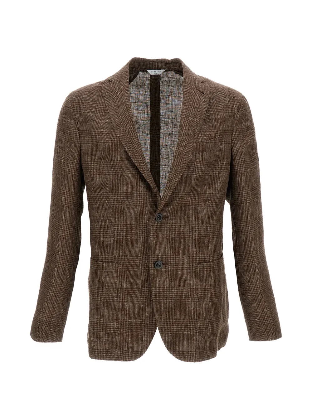 Boglioli single-breasted check blazer - Braun