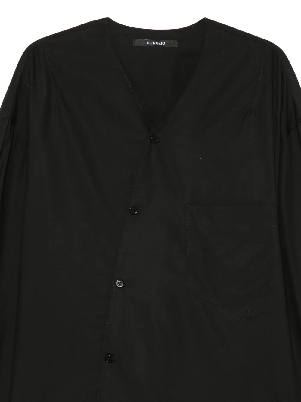 SONGZIO Hanbok overhemd met asymmetrische sluiting Zwart