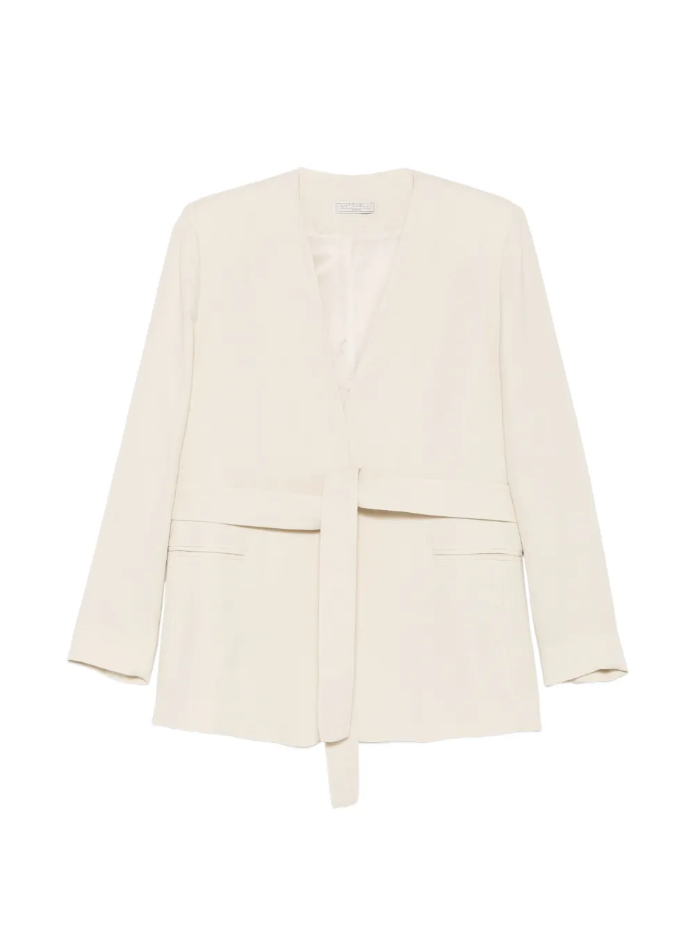 Antonelli Eddie belted collarless jacket - Toni neutri