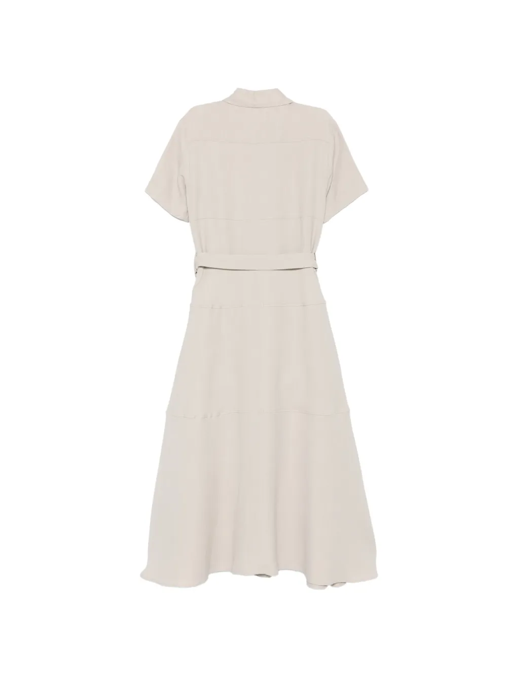 Antonelli Moira midi-jurk met ceintuur en vlakken Beige