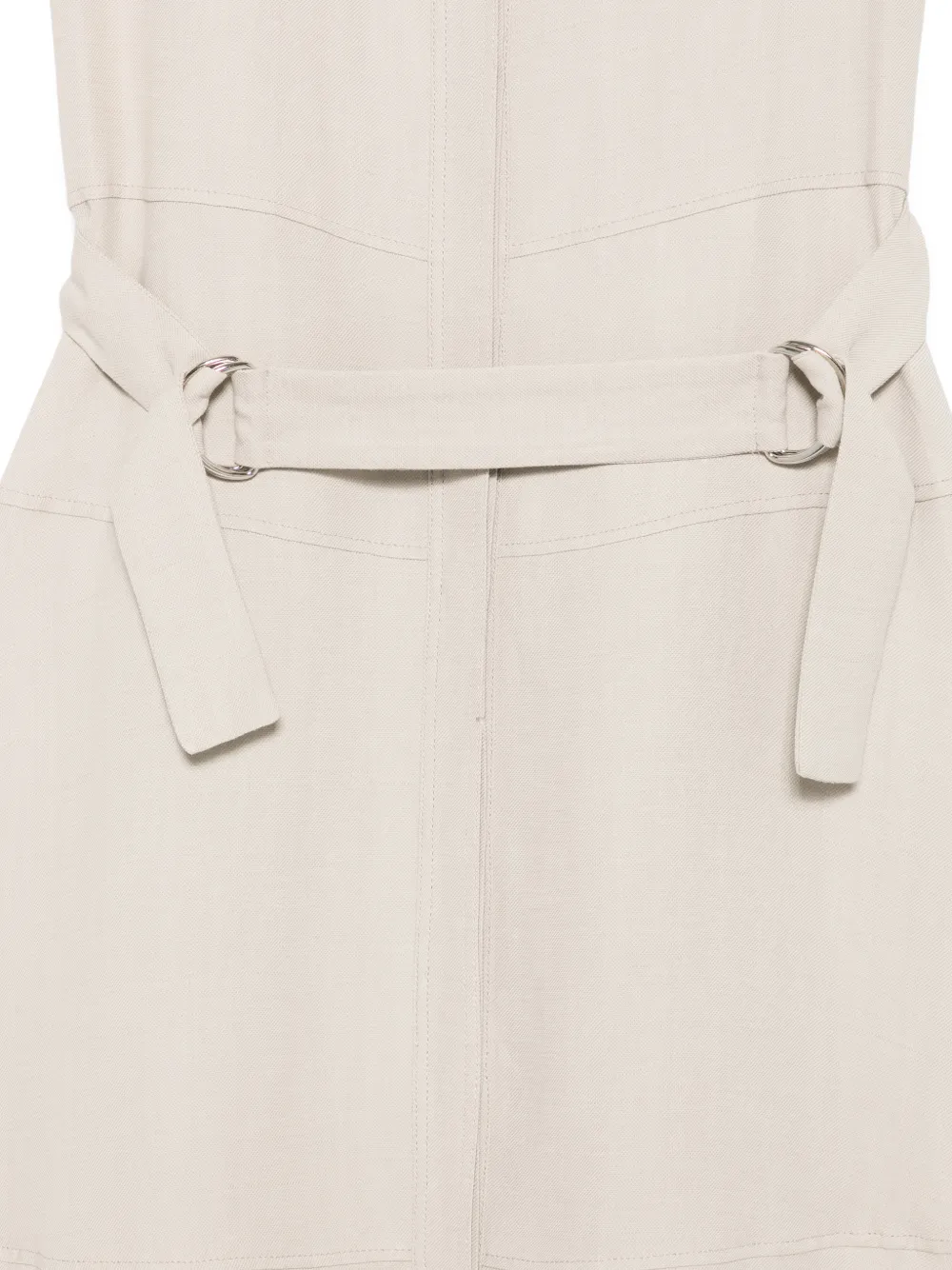 Antonelli Moira midi-jurk met ceintuur en vlakken Beige