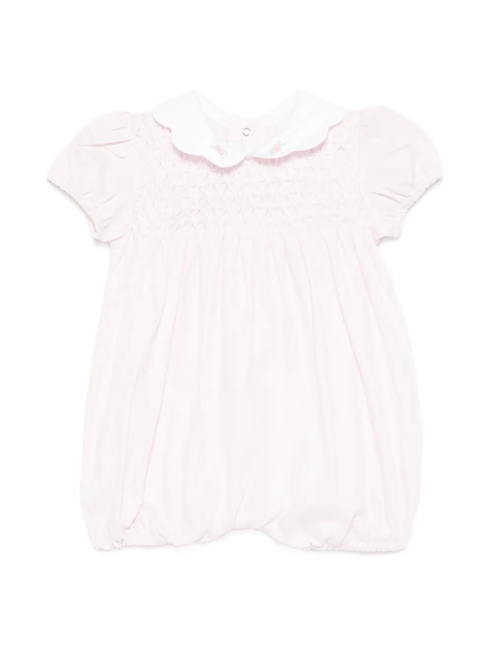 Siola smocked floral-appliqué romper - Rosa