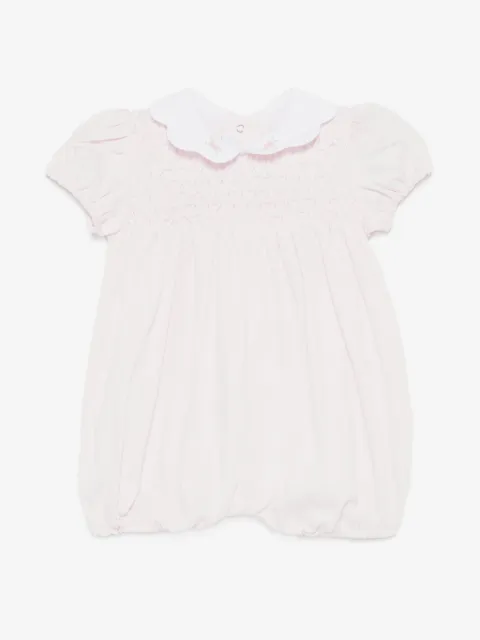 Siola smocked floral-appliqué romper