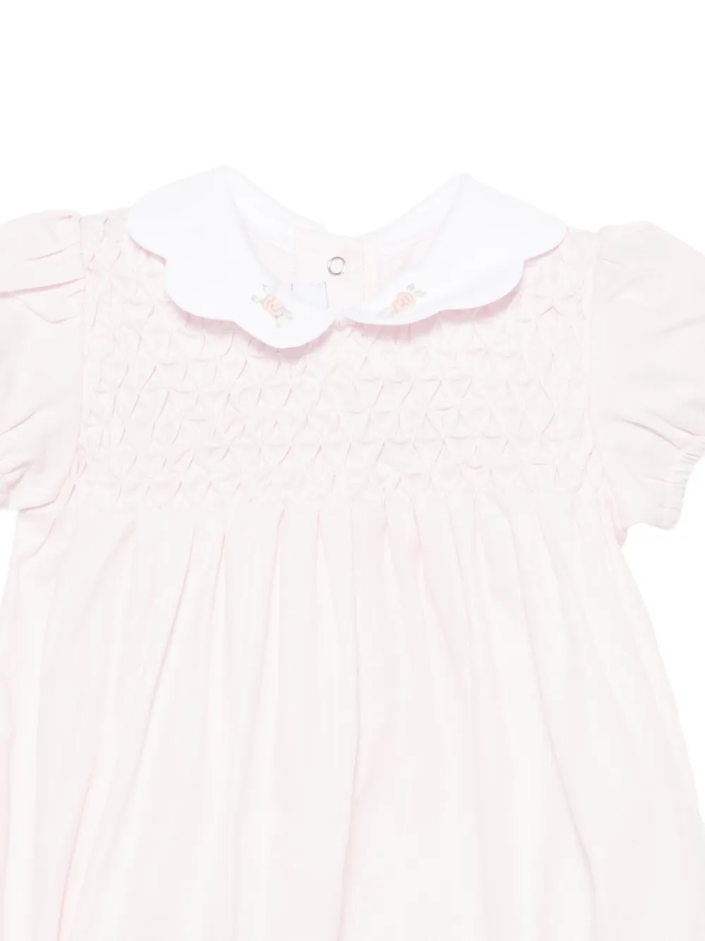 Siola Gesmockte romper met bloemen-applicatie Roze