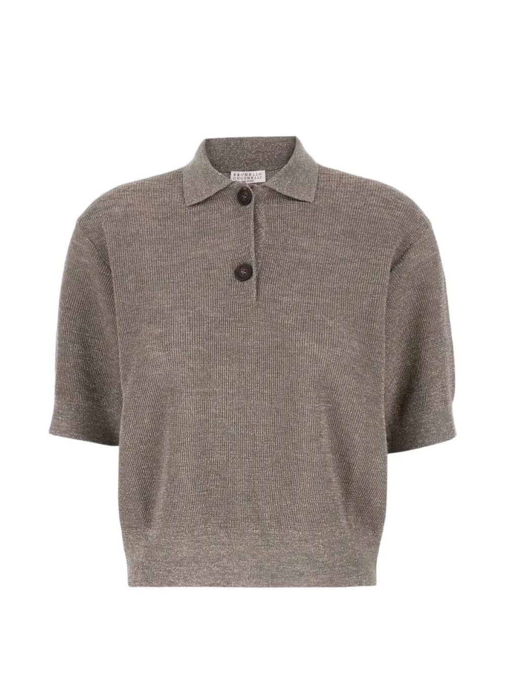Brunello Cucinelli ribbed-knit polo shirt - Braun