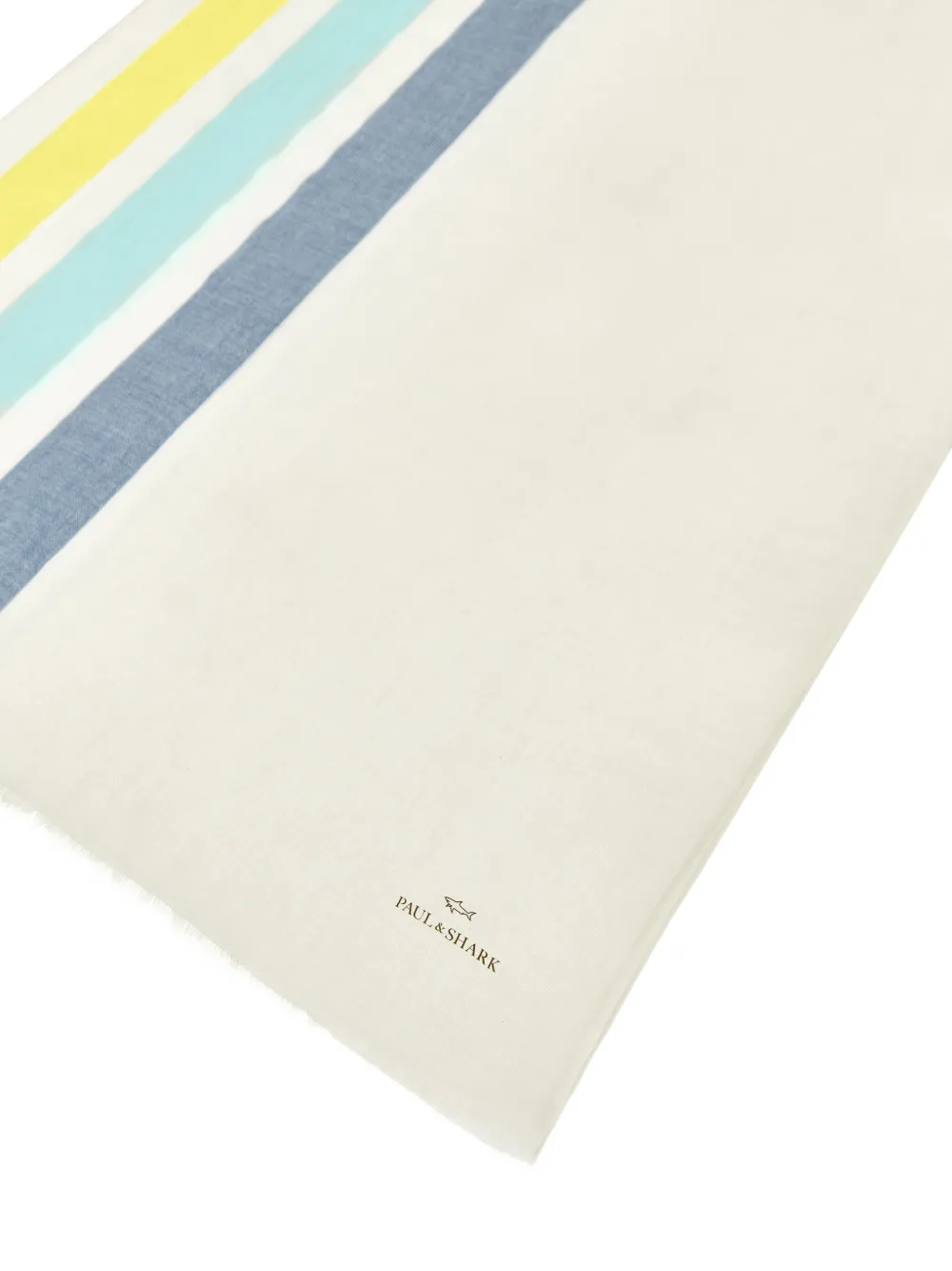 Paul & Shark Gestreepte sjaal met logodetail Beige