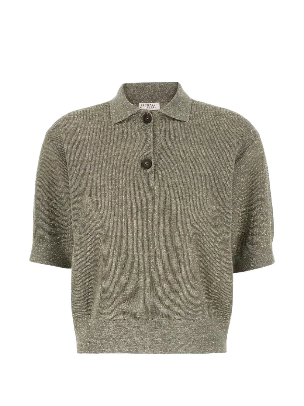 Brunello Cucinelli Cropped Polo Shirt In Neutral