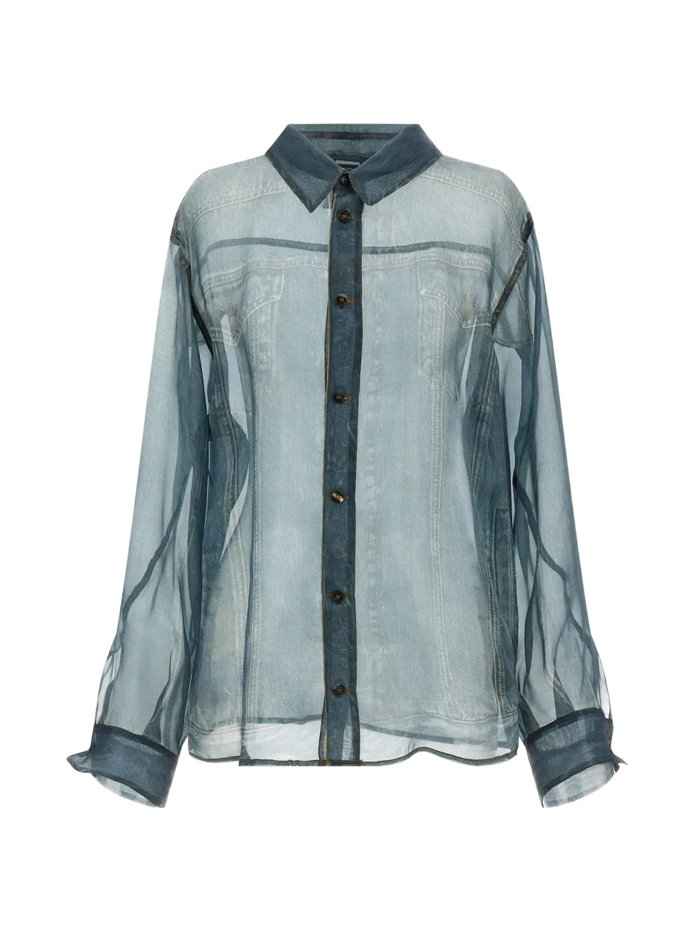 Haikure Maya button-down silk shirt - Blau
