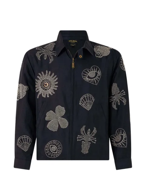 Camilla embellished zip-up cropped jacket