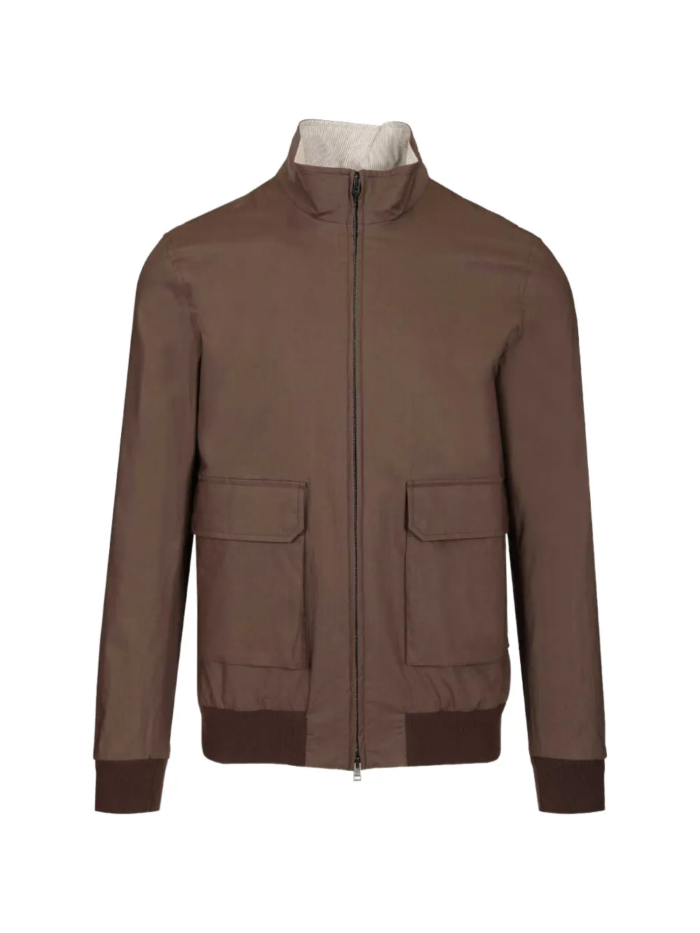 Herno zip-up cotton bomber jacket - Braun