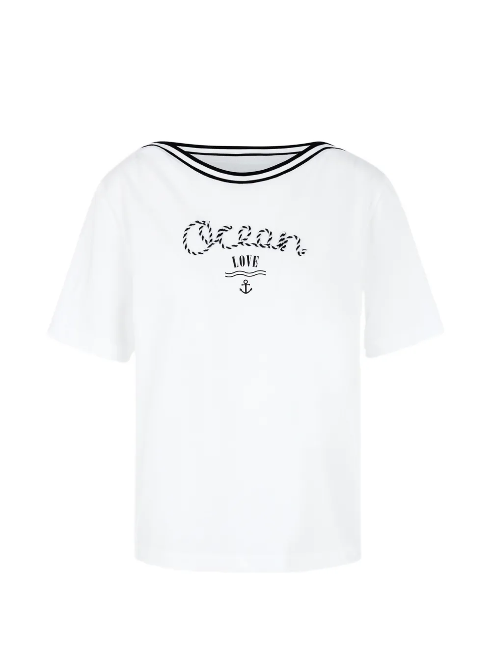 MARCCAIN boat neck graphic t-shirt - Weiß