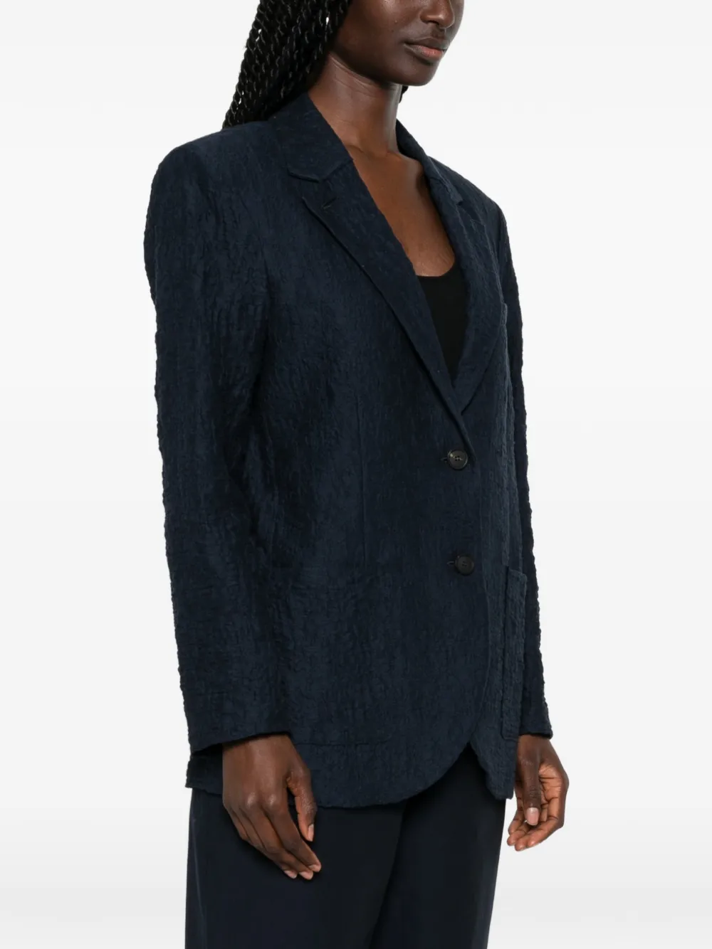 Harris Wharf London Travel katoenen blazer met enkele rij knopen en textuur Blauw