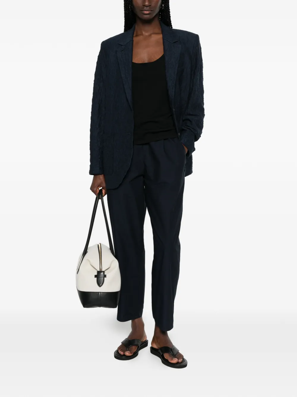 Harris Wharf London Travel katoenen blazer met enkele rij knopen en textuur Blauw