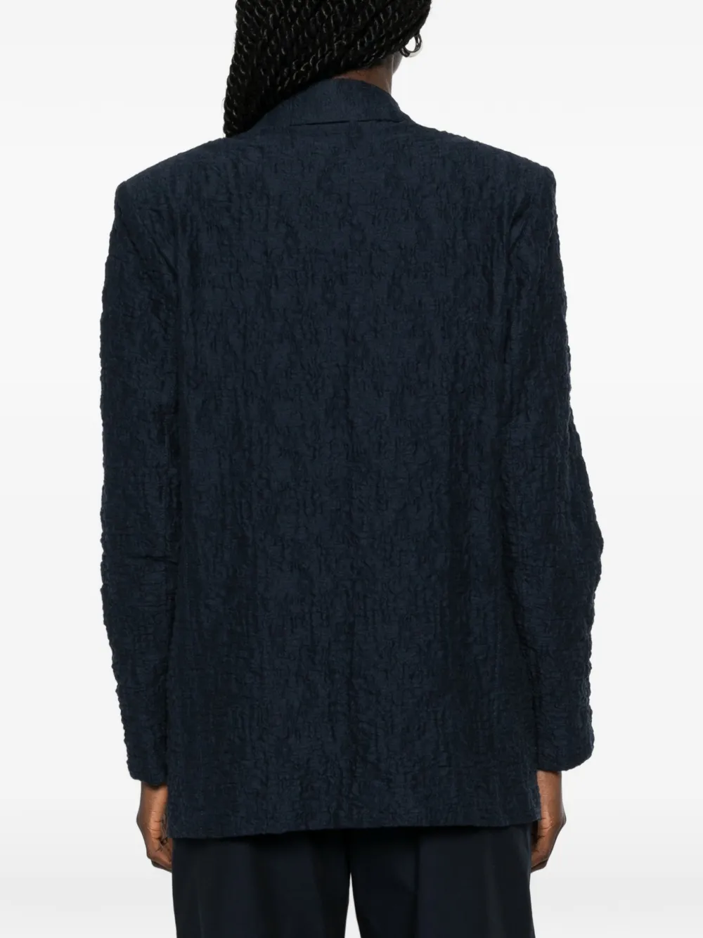 Harris Wharf London Travel katoenen blazer met enkele rij knopen en textuur Blauw