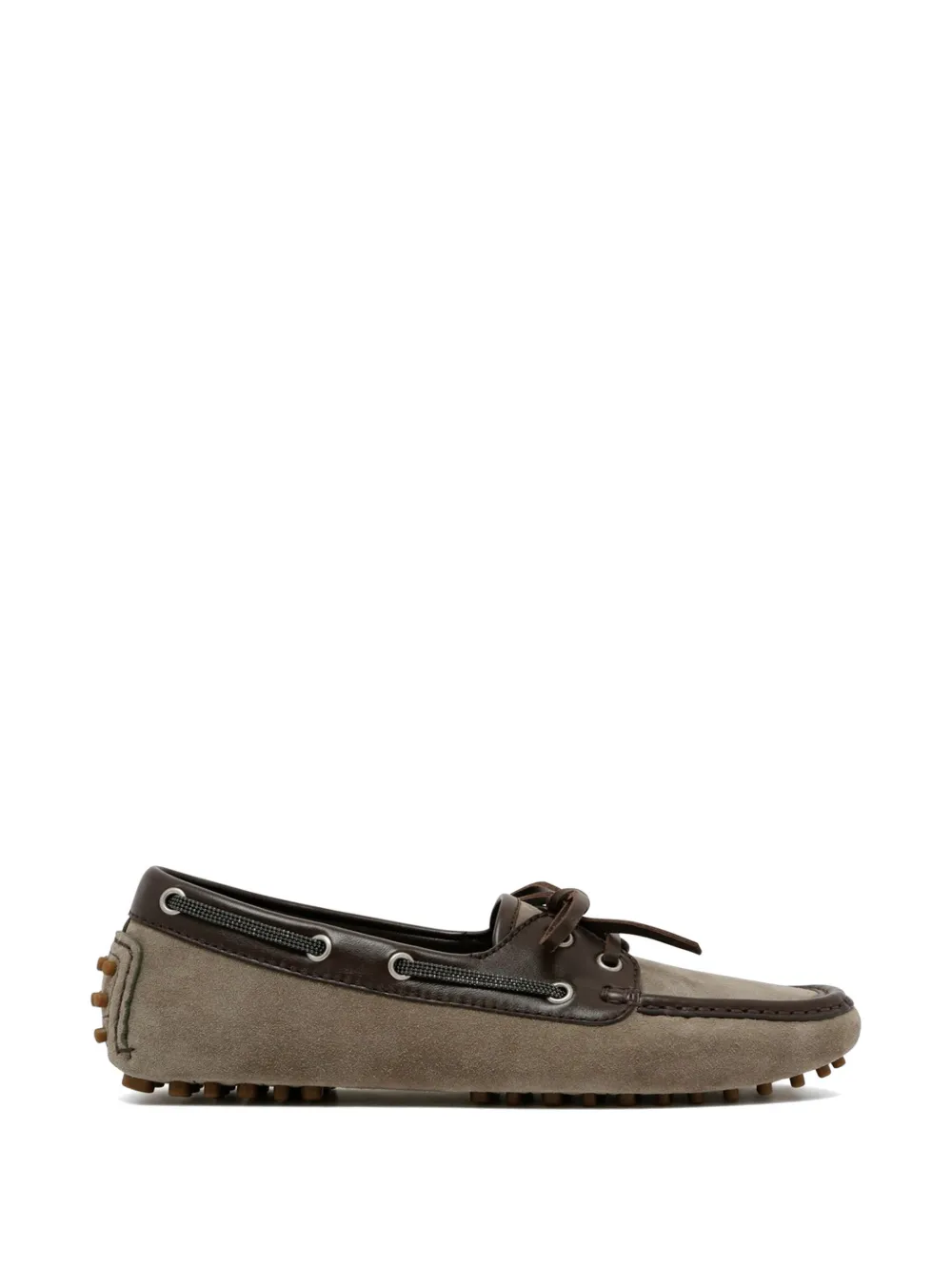 Brunello Cucinelli lace-up suede boat shoes - Toni neutri