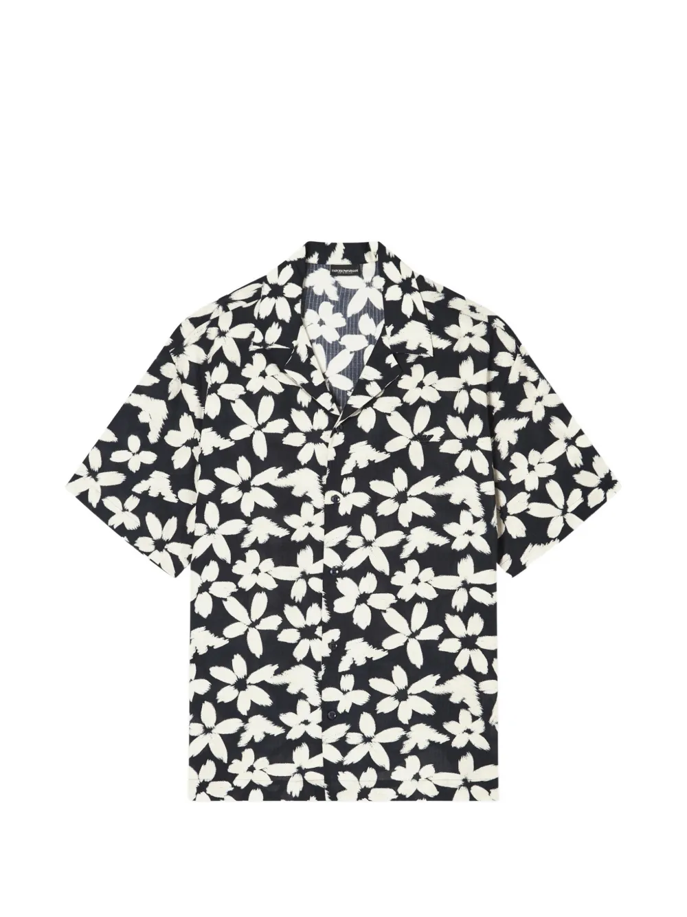 Emporio Armani floral beachwear shirt - Schwarz