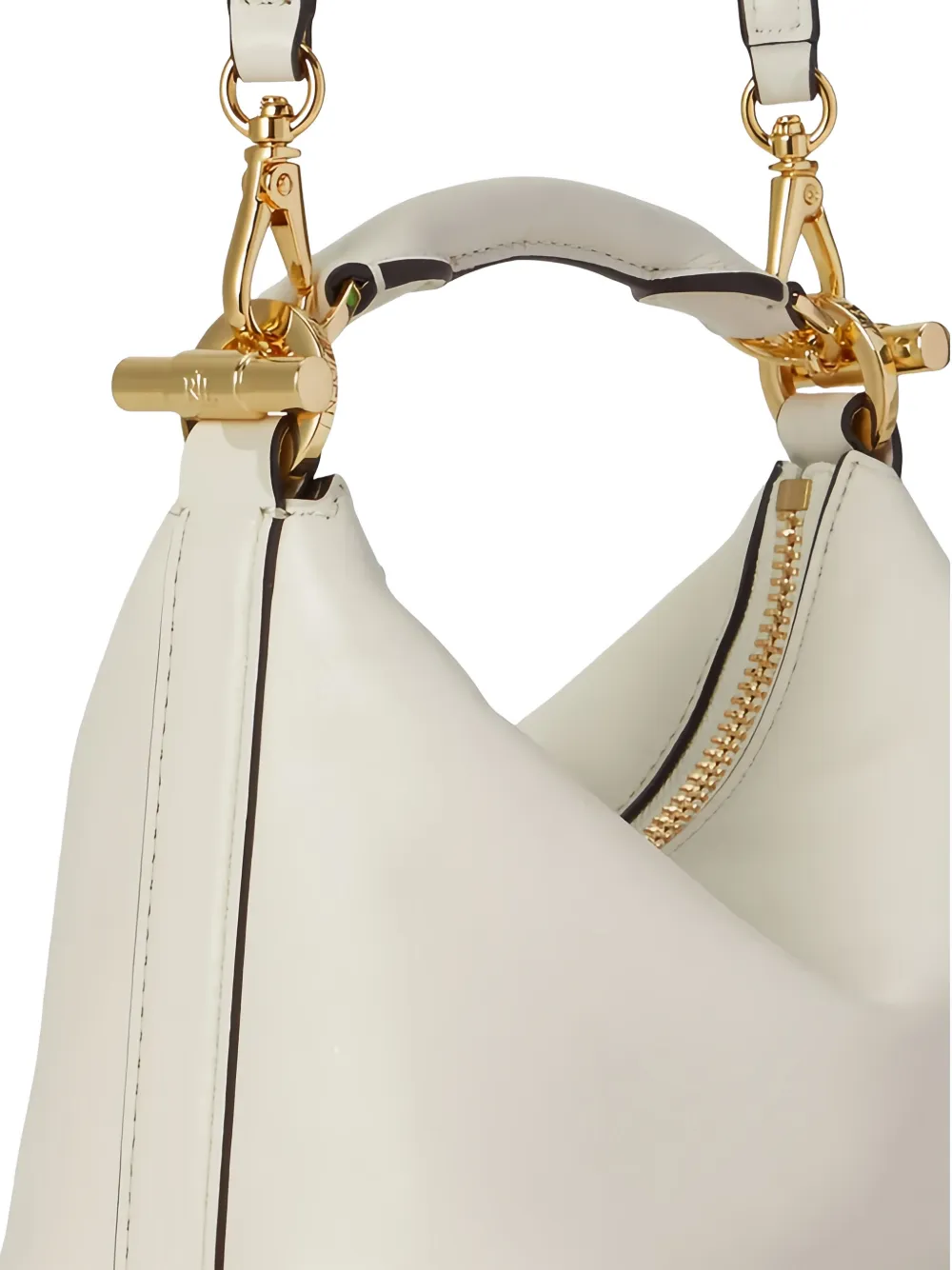 Lauren Ralph Lauren Blaike leren mini-shopper Beige