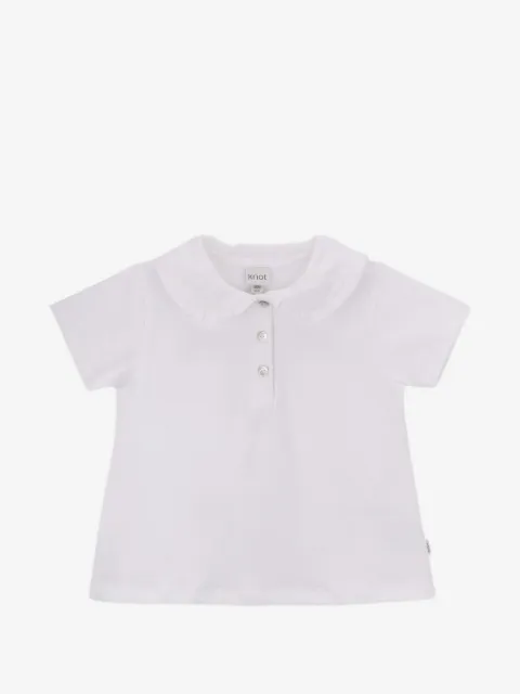 Knot Clementine ruffled cotton polo shirt