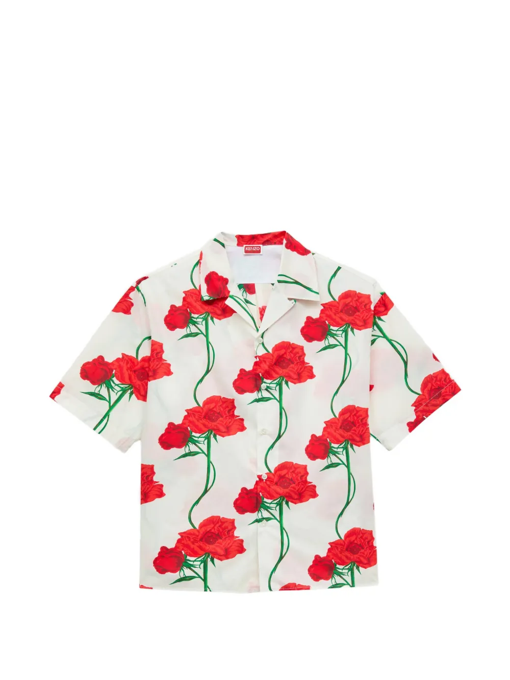 Kenzo Archive Rose short sleeve shirt - Bianco