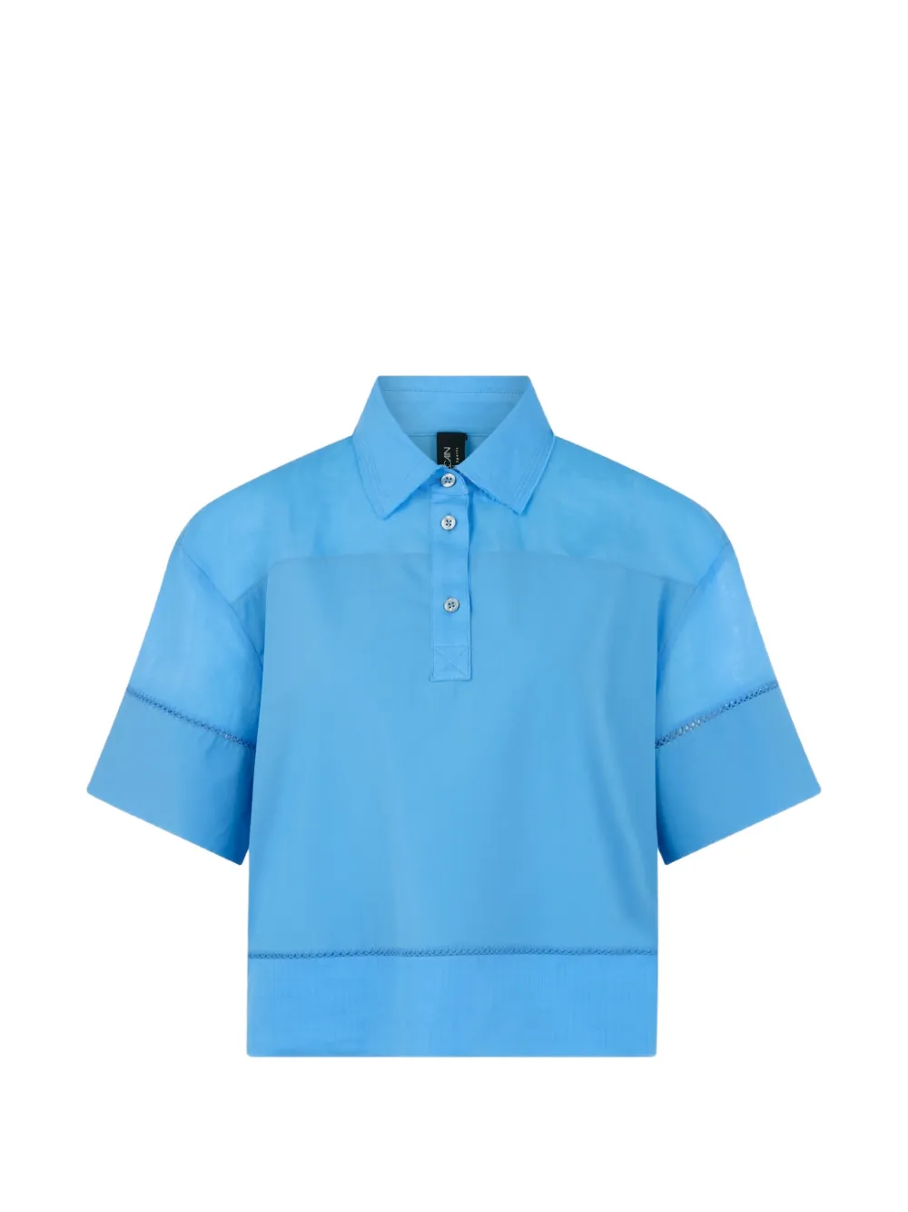 MARCCAIN Rethink Together short-sleeve stitched blouse - Blu