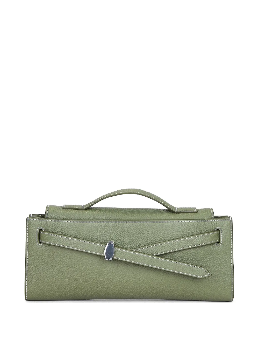 Veronica Beard Dash stitch-detail clutch bag - Verde