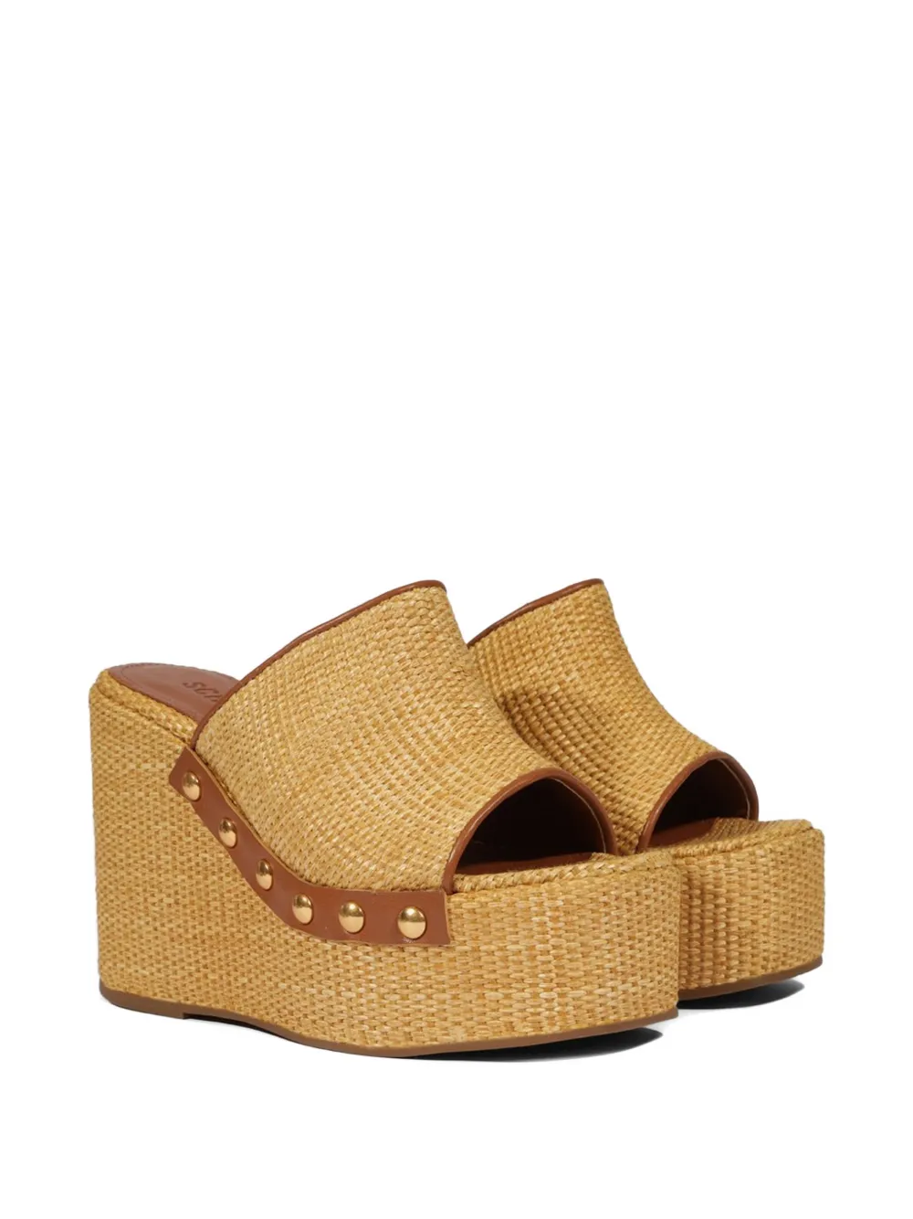 Schutz Anabela wedge sandals Beige
