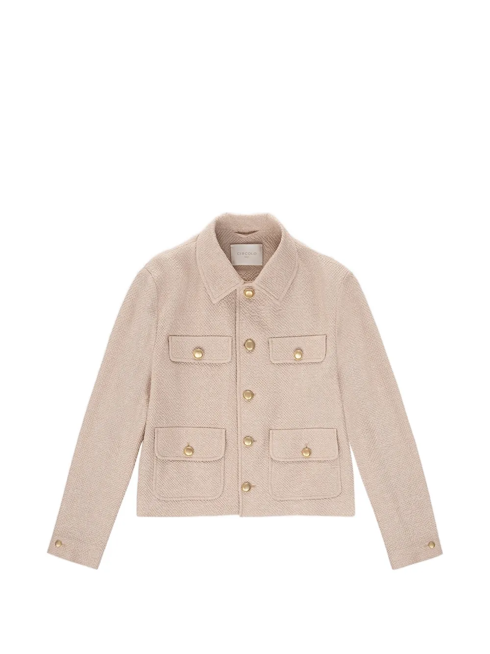 Circolo 1901 button-pockets linen cropped jacket - Toni neutri