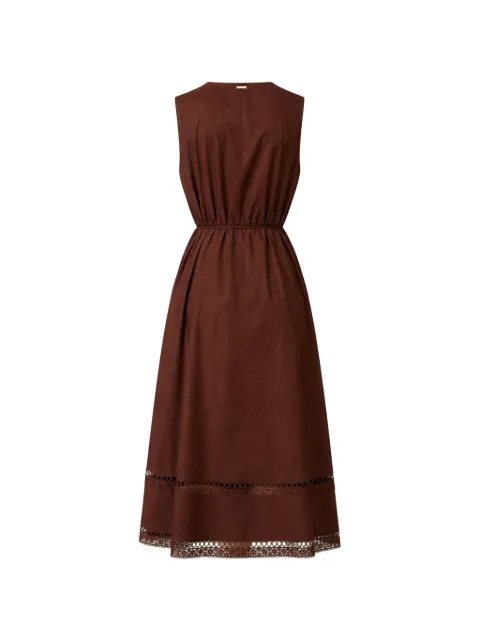 TWINSET midi kjole med broderet detalje og V-hals