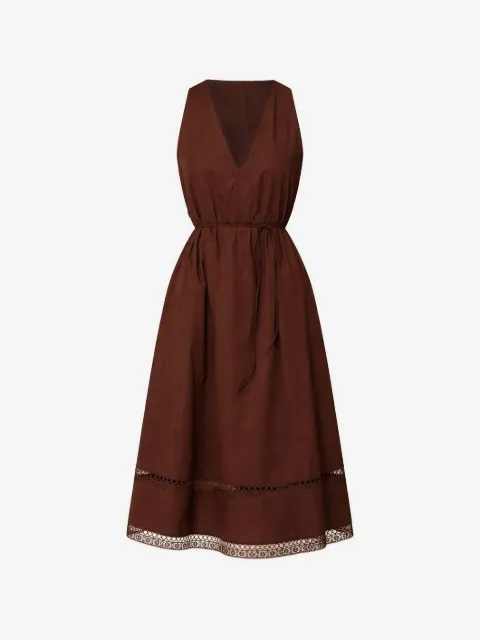 TWINSET poplin long dress with embroidery