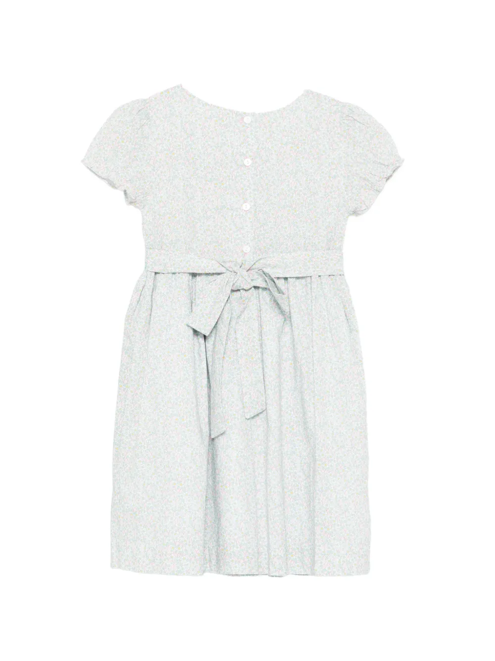 Siola Jurk met bloemen-print en gesmockte taille Groen