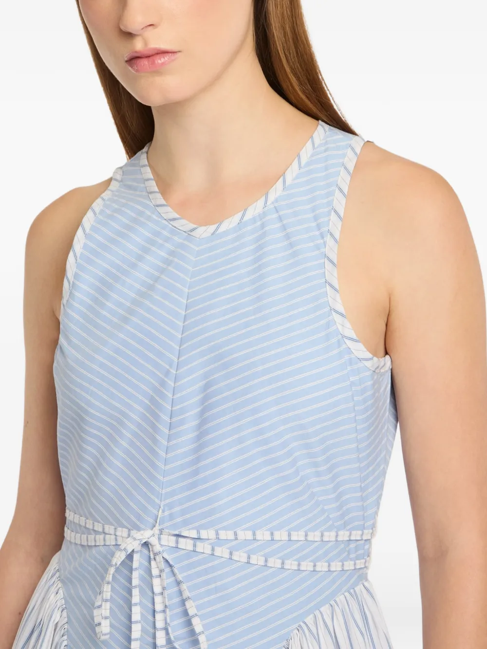 Cinq A Sept Emin gestreepte maxi-jurk met gestrikte taille Blauw