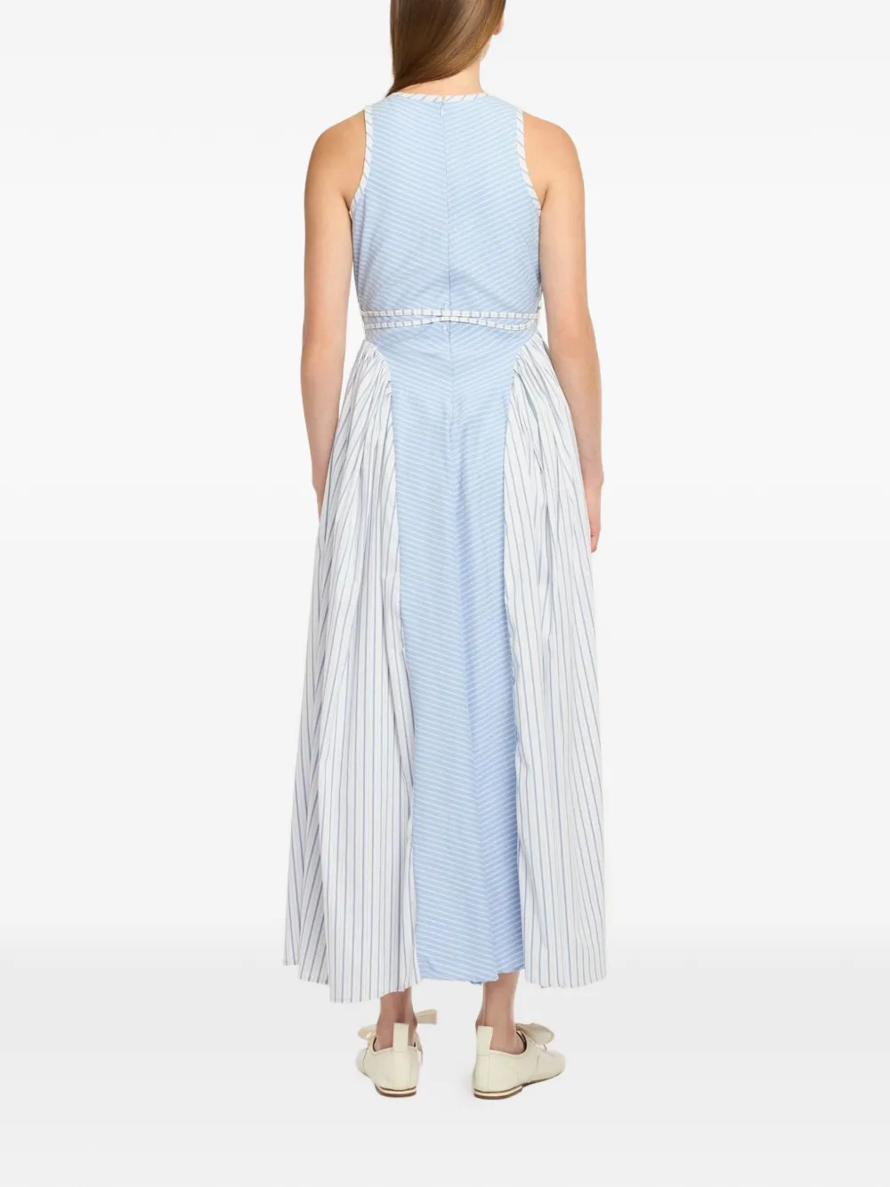Cinq A Sept Emin gestreepte maxi-jurk met gestrikte taille Blauw