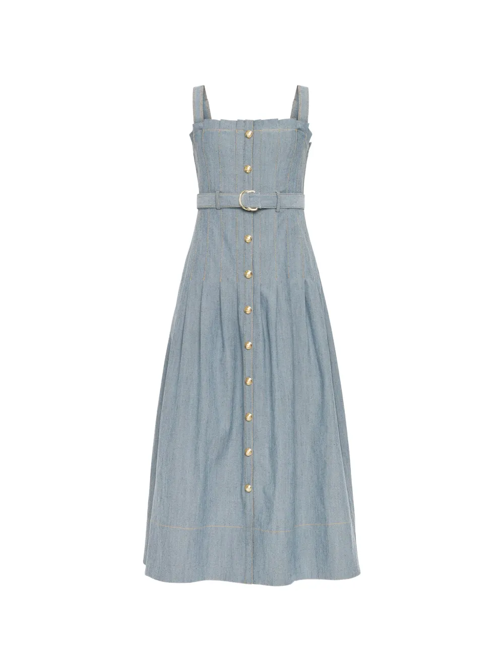 Cinq A Sept button belted midi dress - Blue