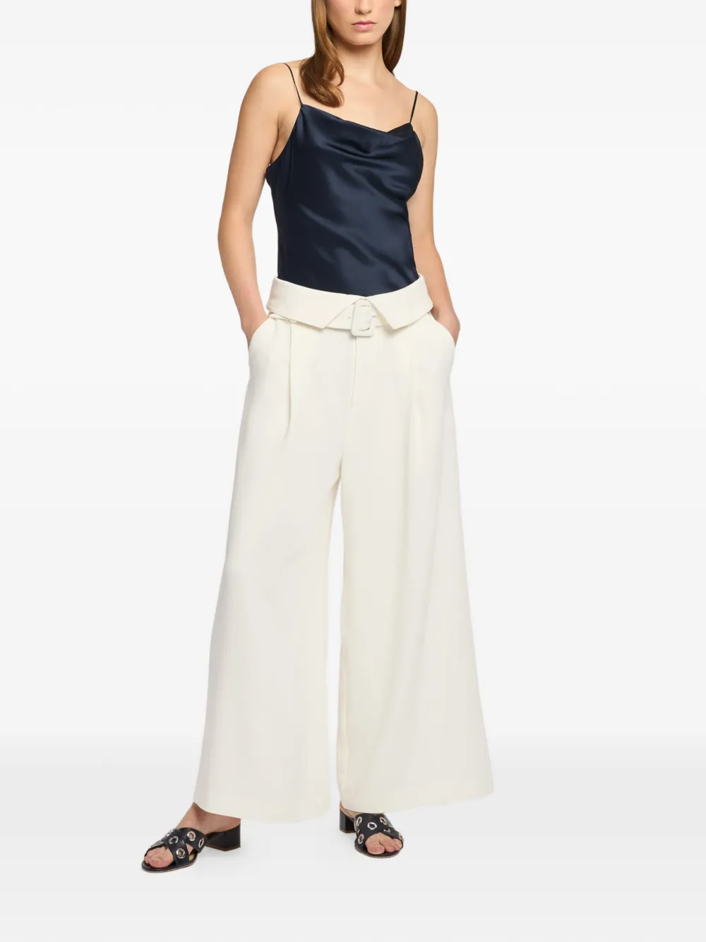 Cinq A Sept Lorena broek met gespriem Beige