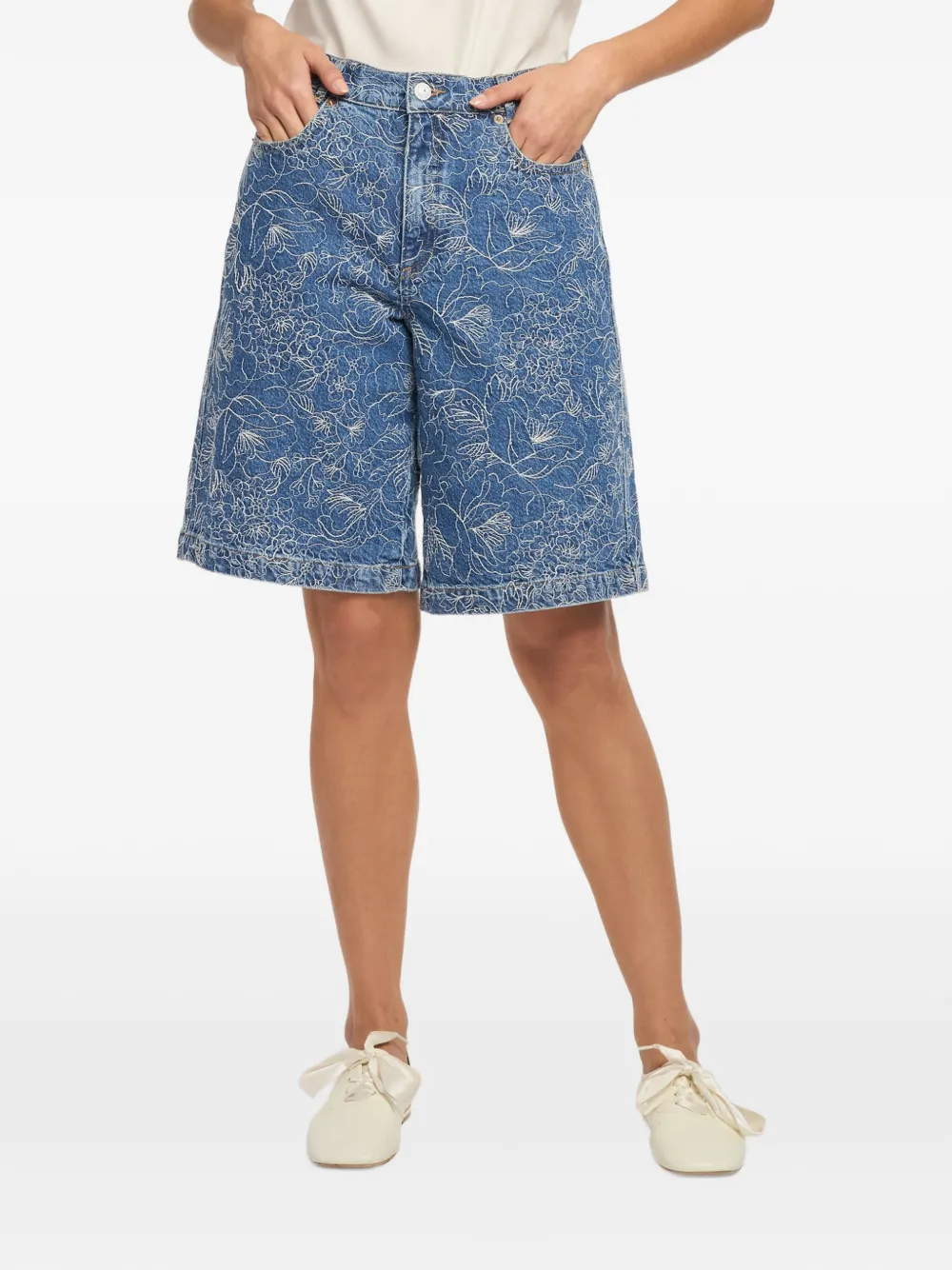 Cinq A Sept Betsy shorts met bloemenprint Blauw