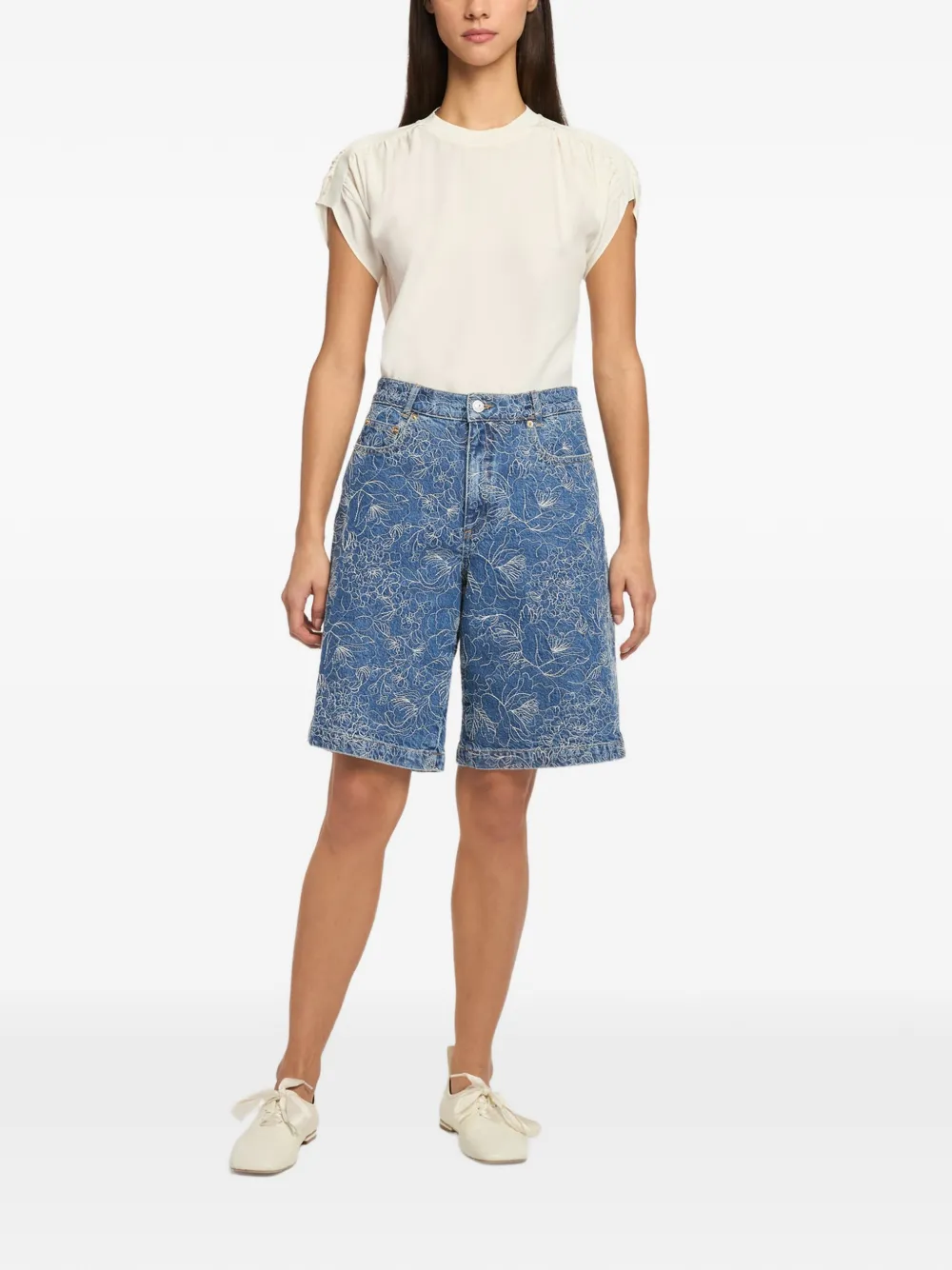 Cinq A Sept Betsy shorts met bloemenprint Blauw