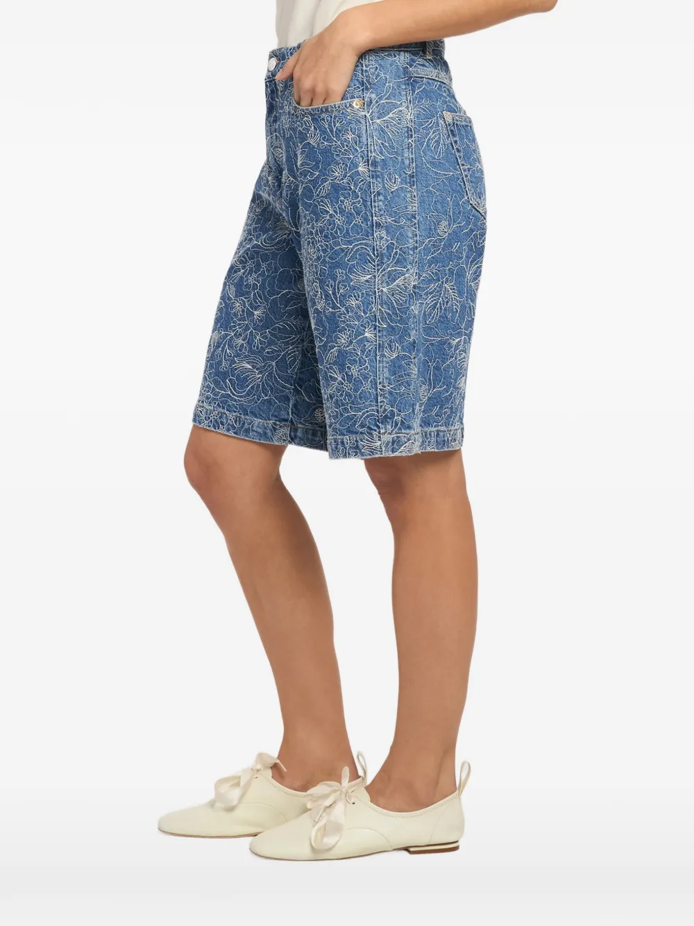 Cinq A Sept Betsy shorts met bloemenprint Blauw