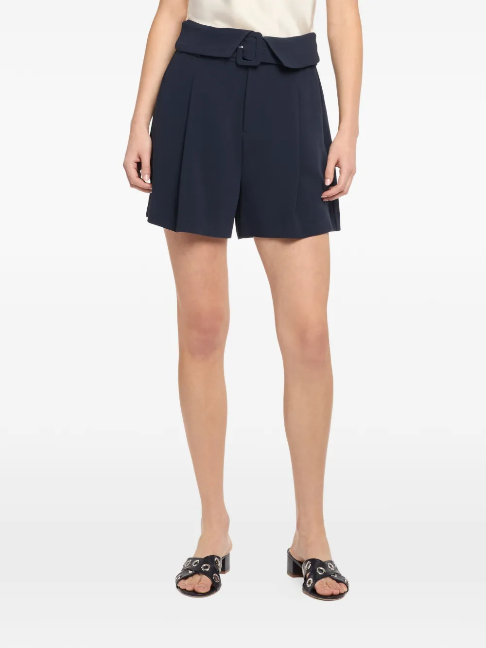 Cinq A Sept Lorena shorts met ceintuur Blauw