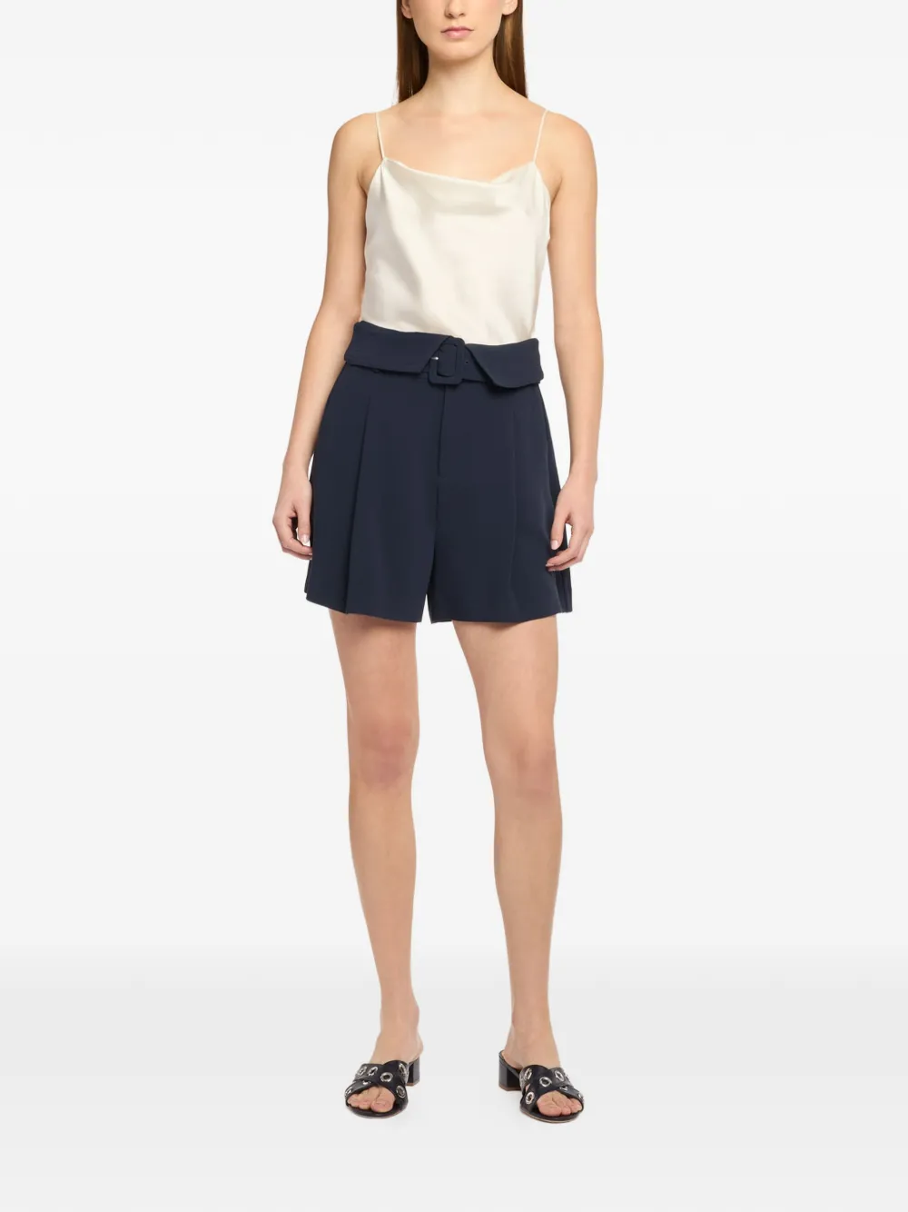 Cinq A Sept Lorena shorts met ceintuur Blauw