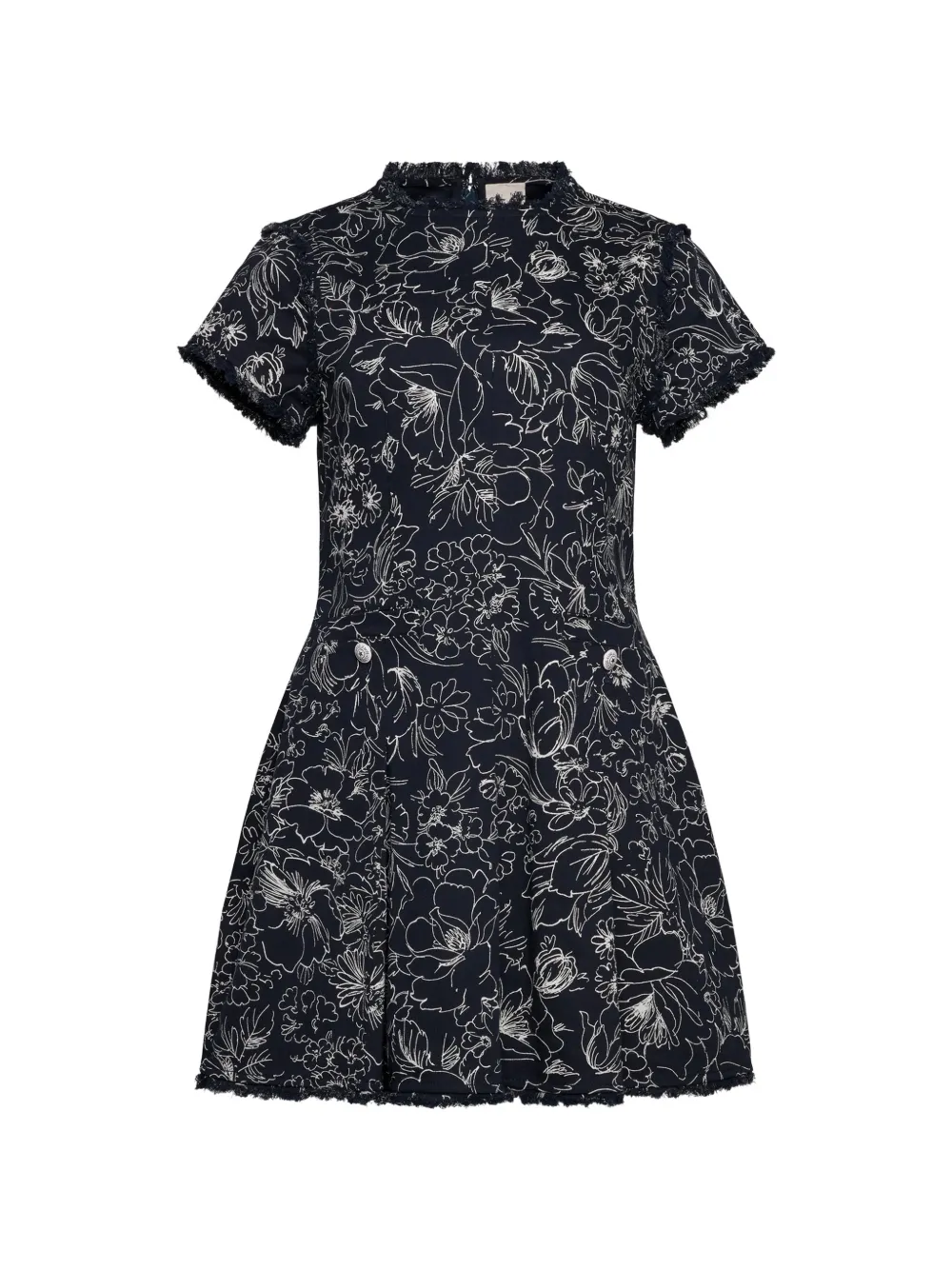 Cinq A Sept Nova floral frayed mini dress - Blu