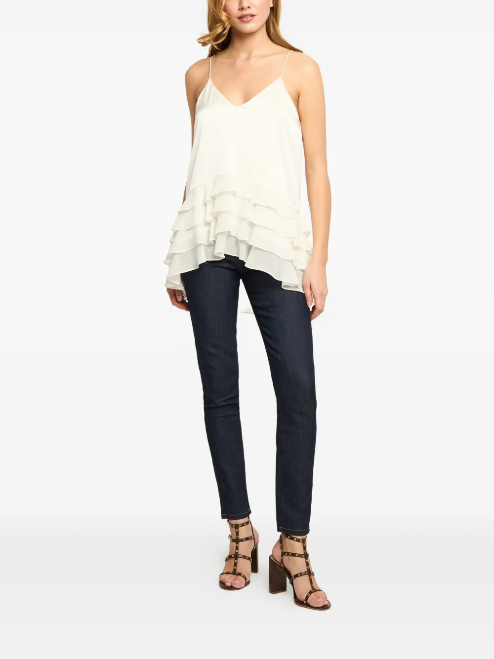 Cinq A Sept Top met V-hals Beige