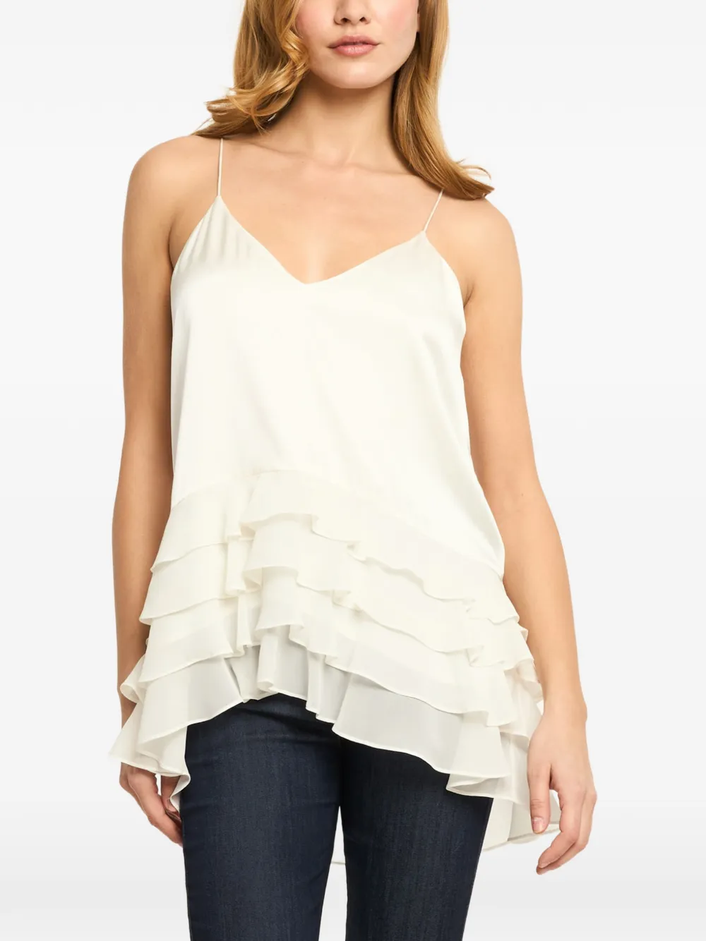 Cinq A Sept Top met V-hals Beige