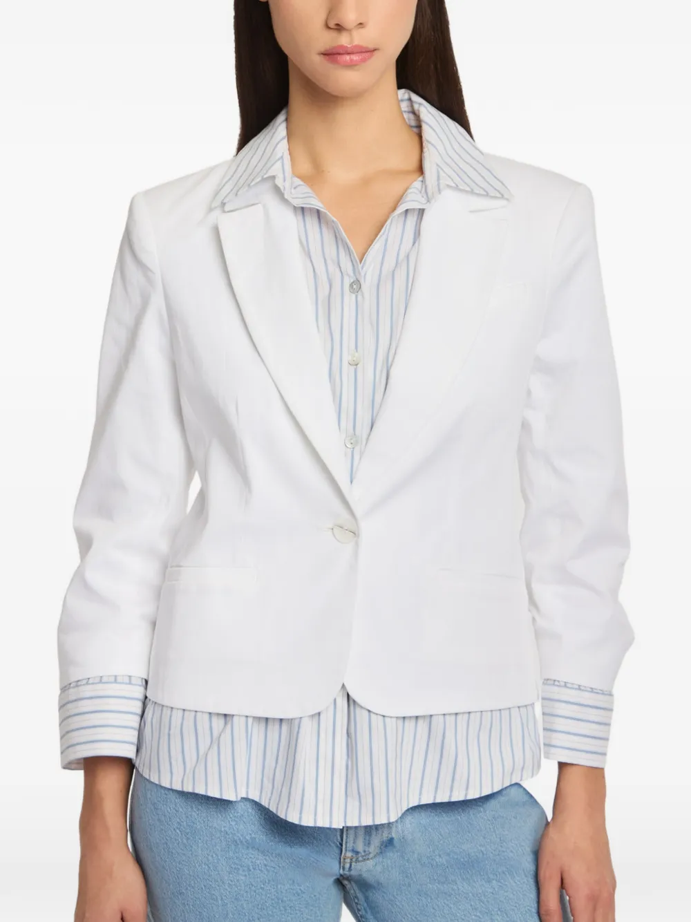 Cinq A Sept Peri gestreepte blazer Wit