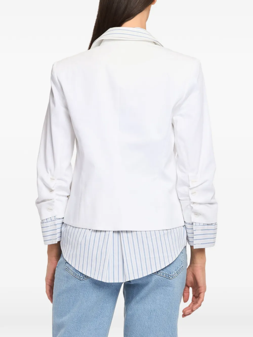 Cinq A Sept Peri gestreepte blazer Wit