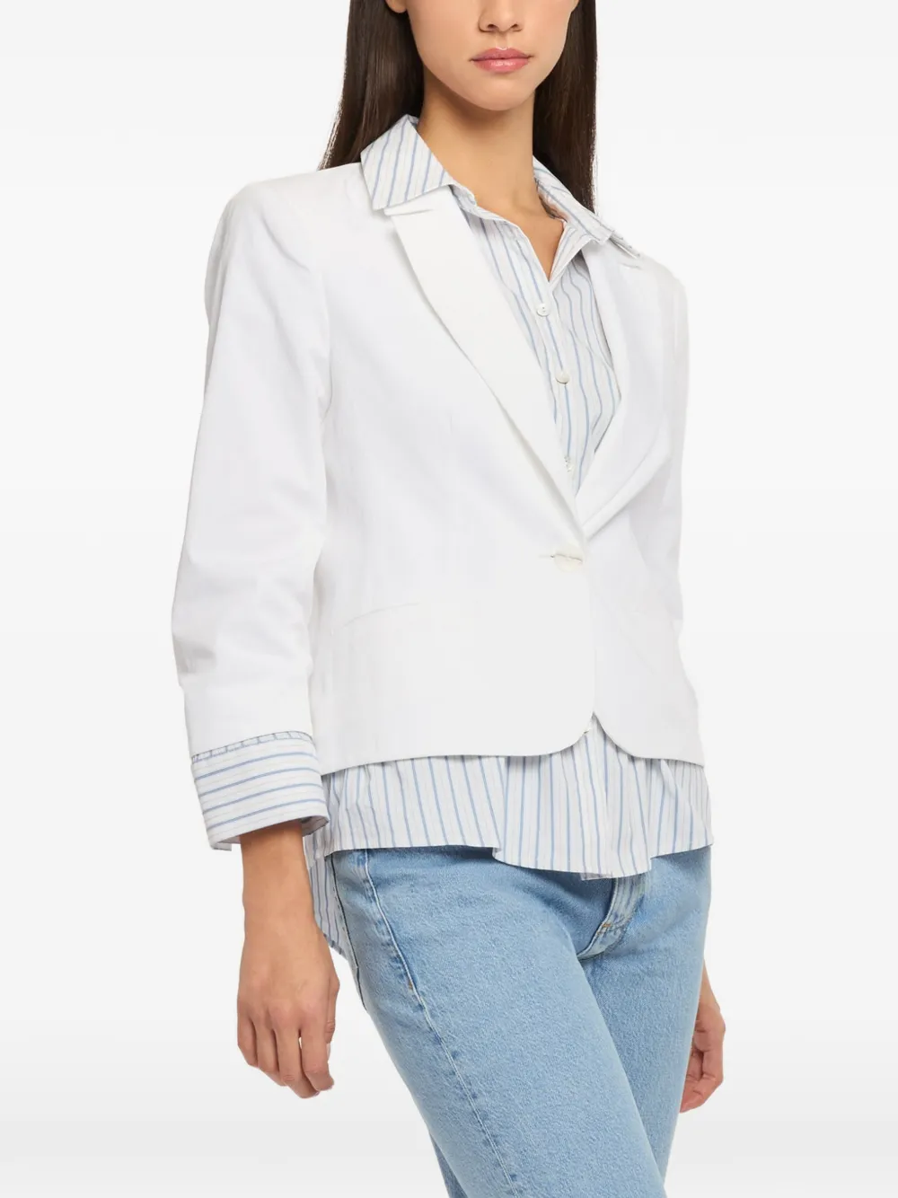 Cinq A Sept Peri gestreepte blazer Wit