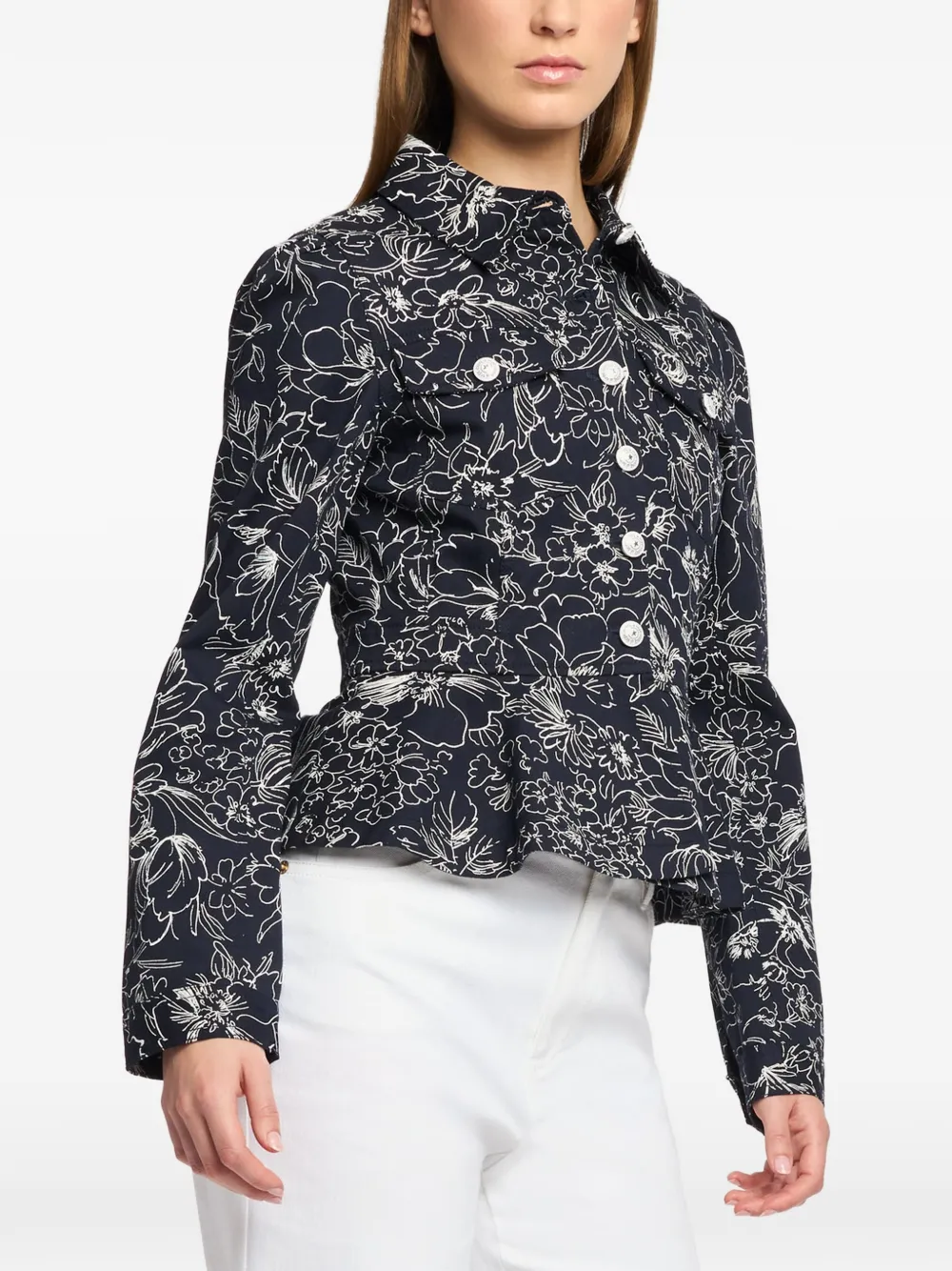 Cinq A Sept Lainy floral-print jacket - Blu
